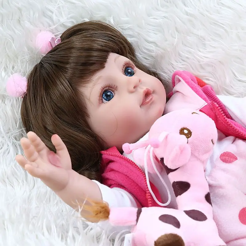 48 см Reborn Baby Doll Реалистичные Полный мягкого силикона Виниловый фон для новорожденных девочек с рисунком жирафа;