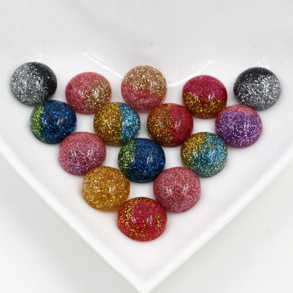 

New New New 40pcs 12mm Mix Colors Flat back Resin Cabochons Cameo For Charms Bracelet Necklace