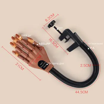 

Nail Practice Prosthetic Bendable Movable Joint Professional Nail Practice Model Fake Hand Nail Tool