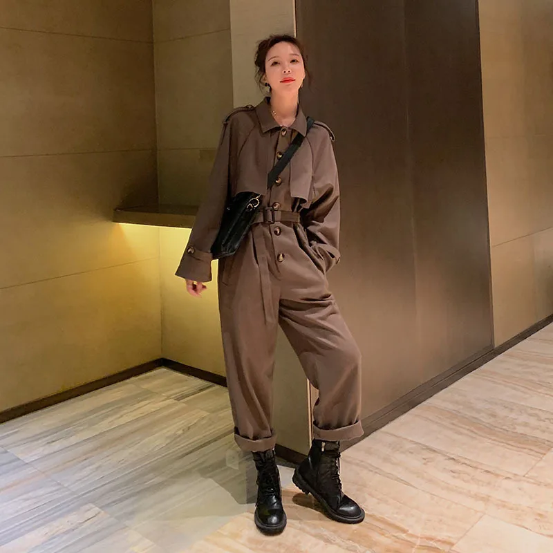 Spring Autumn Women Long Sleeve Shirt Jumpsuits Female Streetwear Hip Hop Plus Size Overalls Rompers Trousers Cargo Pants Sets Spring Autumn Women Long Sleeve Shirt Jumpsuits Female Streetwear Hip Hop Plus Size Overalls Rompers Trousers Cargo Pants Sets