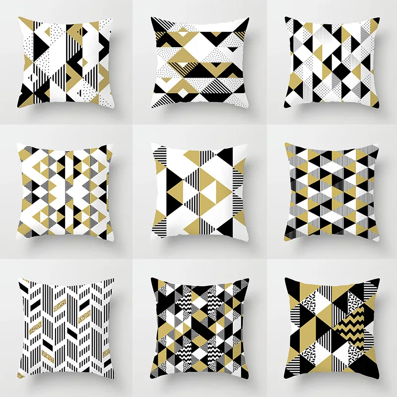 

45*45CM pillow case Modern minimalist geometric abstract polyester pillowcase Square decorative pillowcase