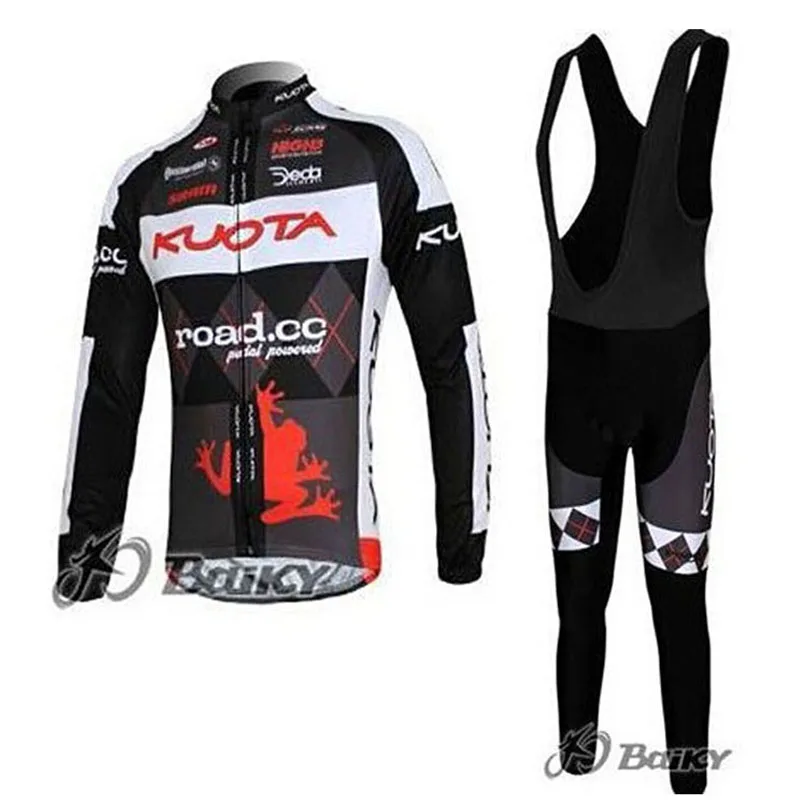KUOTA с длинным рукавом, для езды на велосипеде Джерси нагрудник брюки наборы Мужские дышащие быстросохнущие Горячая одежда горная Спортивная одежда для велосипеда - Цвет: 4