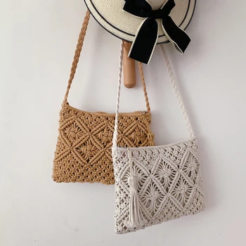

Lady Bag 2020 Handmade Half-Round Rattan Woven Straw Bag Summer Women Messenger Crossbody Bags Girls Small Beach Handbag