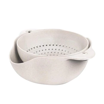 

Practical Double Layer Cutlery Hollow Kitchen Draining Basket