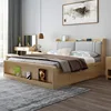 Solid wood bed double bed large bed European solid wood master bedroom 1.8 m wedding bed with storage ► Photo 1/6