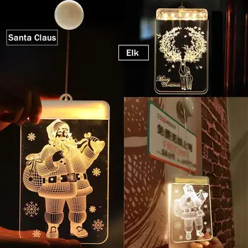 

Suction Cup 3D Elk Christmas Lights LED String Lights Economic Beautiful New Year Snowflake LED Suction Cup Light Santa Claus