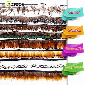 

10M Naturelle Colourful Needlework Feathers Faishon Dyed Decorative Rooster Needlework Feather Fringe For Sale Wedding Wholesale