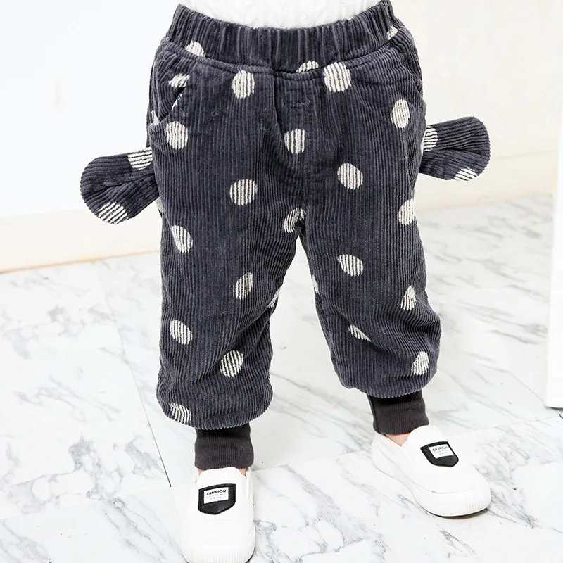 

Crawler Fall And Winter Clothes Men And Women Baby Brushed And Thick Pants Pure Cotton Loose-Fit Children Corduroy Harem Pants