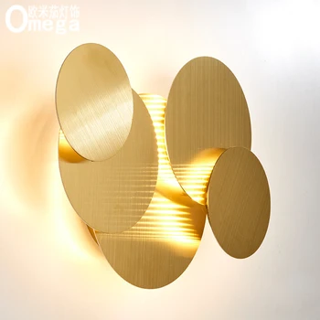 

Postmodern creative stainless steel decorative wall lamp designer Nordic living room bedroom bedside aisle stair lighting