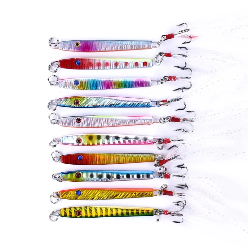  10pcs/set Fishing Lures Reusable Casting Jig Lure Fishing Hard Bait Isca Artificiais Pesca Sea Wobb