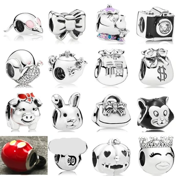 

PDB ZZ 26 925 Silver Charm Beads Original Money Bag Feelings Snail Pumpkin Madame Expressions Wholesale Jewelry