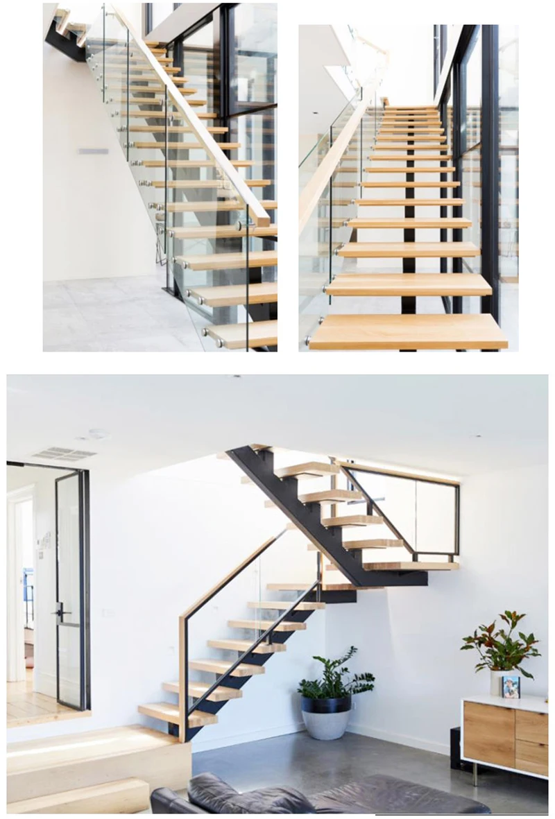 Barandillas De Escalera De Vidrio Para Interiores Escalones De Madera En Forma De U Escaleras Modernas Para Uso Domestico Precio Sets Para La Sala De Estar Aliexpress