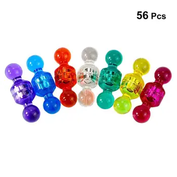 

56PCS NdFeB Magnetic Pushpins Assorted Color Strong Magnetic Push Pins Fridge Magnet for Home School Office - D11*17mm
