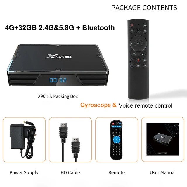 4G 32G Add G20S Air ТВ приставка X96H Android 9 4G 32G 64G Allwiner H6 четырехъядерный 2,4G/5 GHz wifi Bluetooth 4,1 Google tv BOX HDMI 2,0 6K HD телеприставка X96 - Цвет: 4G 32G Add G20S Air