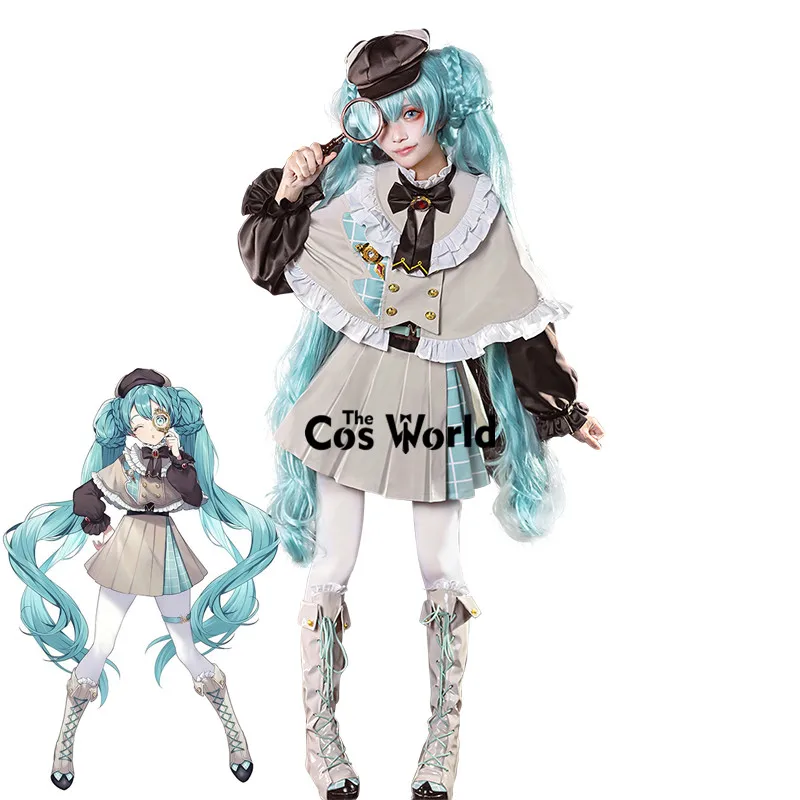 Miku Detective Cloak Dress Uniform Outfits Anime Cosplay Costumes