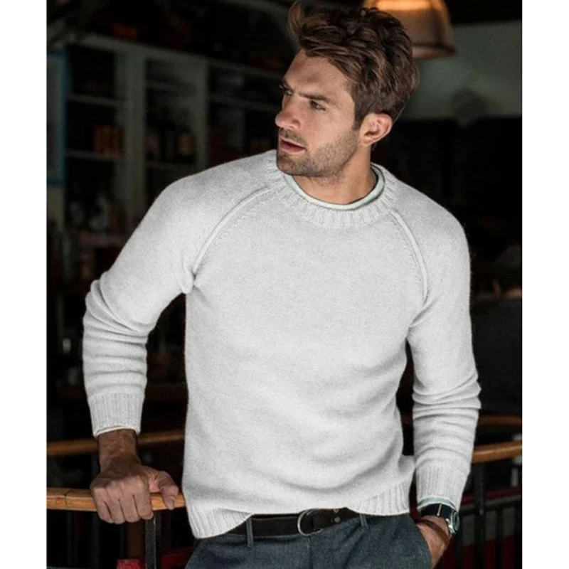 Высокое качество, модный мужской свитер, пуловеры, Повседневные вязаные свитера для мужчин, большие размеры, верхняя одежда с круглым воротником, зимние теплые свитера
