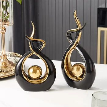 

Home Decoration Modern Sculpture Abstract Modeling Ceramic Statue Decoration Living Room Bedroom Office Desk Decoration Gifts