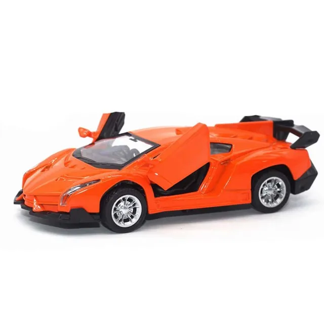 1.32 Poison Sports-car Model Car Diecast Metal Alloy Simulation Pull Back Vehicles Cars Lights Toys For Kids Gifts For Lovely white