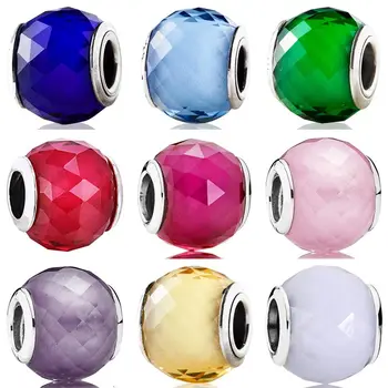 

Original Ball Shape Petite Facets Crystal Beads Fit 925 Sterling Silver Bead Charm Pandora Bracelet Bangle DIY Jewelry