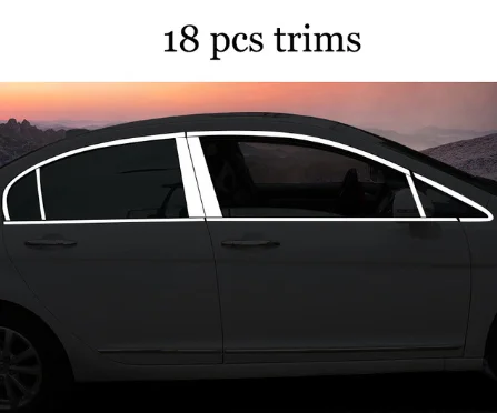 18 pcs trims Нержавеющая стальная оконная декоративная планка для honda civic 2006 2007 2008 2009 2010 2011 8th civic - Цвет: 18 pcs trims