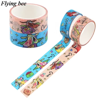 

Flyingbee 15mmX5m Cow and Chicken Cartoon Washi Tape Paper DIY Adhesive Tape Stationery Sticker Tapes X1028