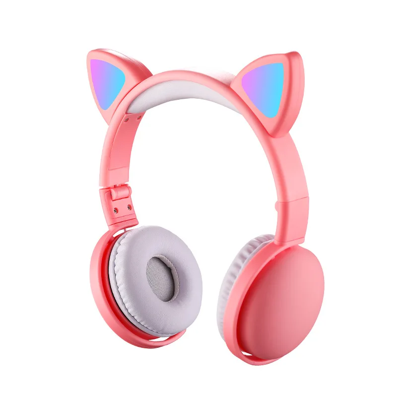 TOPNew Arrival LED Cat Ear Headphones Smart Noise Cancelling Bluetooth 5 0 Headsets Adults Kids Headset With Mic 3 5mm Plug