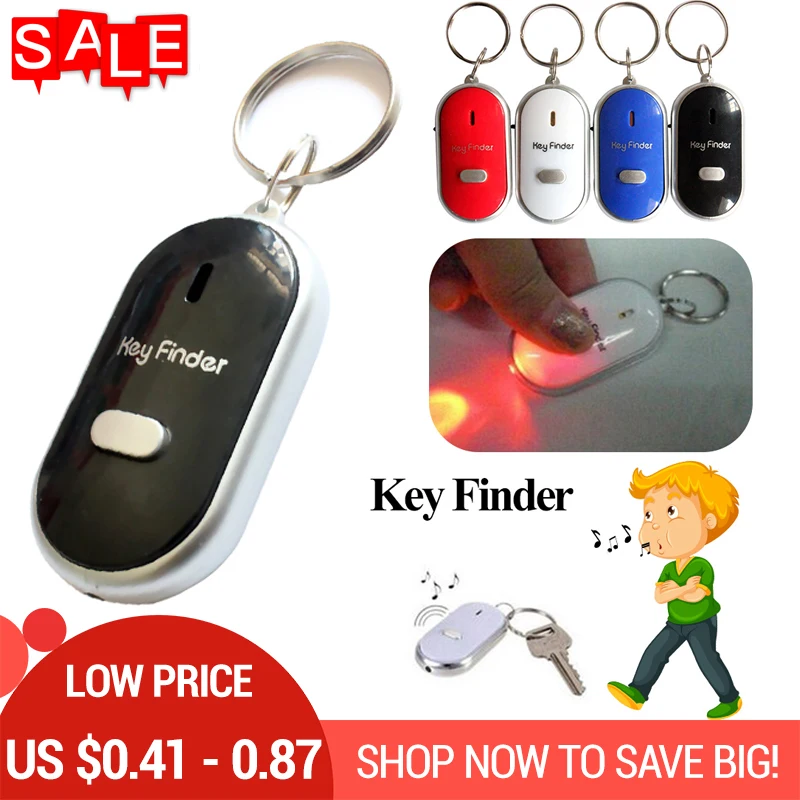 

Mini Anti-lost Whistle Key Finder Flashing Beeping Remote Kids Key Bag Wallet Locators Child Alarm Reminder Drop Shipping