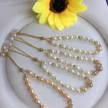 Регулируемая длина Новое поступление браслет из натурального пресноводного жемчуга классический браслет модные украшения, 10 шт./лот