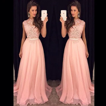 

Bridemaid Dress A-line Sleeveless Lace Appliques Floor-length Dress Sexy For Wedding Party Dresses