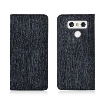 

Luxury Bark Pattern Genuine Leather Magnetic Flip Phone Case For LG G6/LG G4/LG G5 Phone Cover Card Slot Holder Fundas Coque