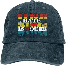 

Hate Has No Home Here Sports Denim Cap Adjustable Unisex Plain Baseball Cowboy Snapback Hat