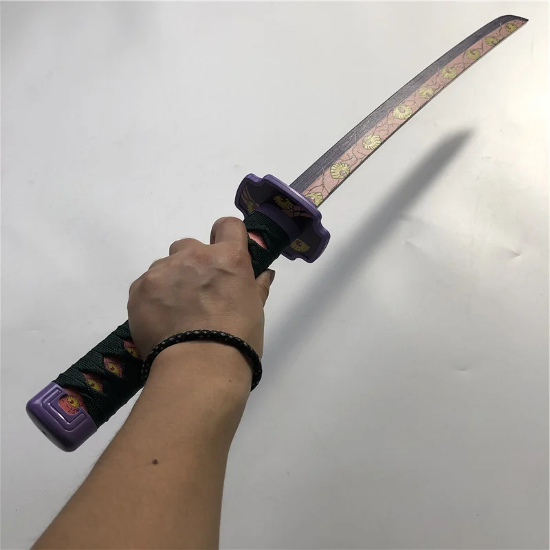 1:1 Anime :Kimetsu No Yaiba sword  Kokushibou Tsugikuni Michikatsu Knife wood cosplay Props Swords Weapon 80cm 6