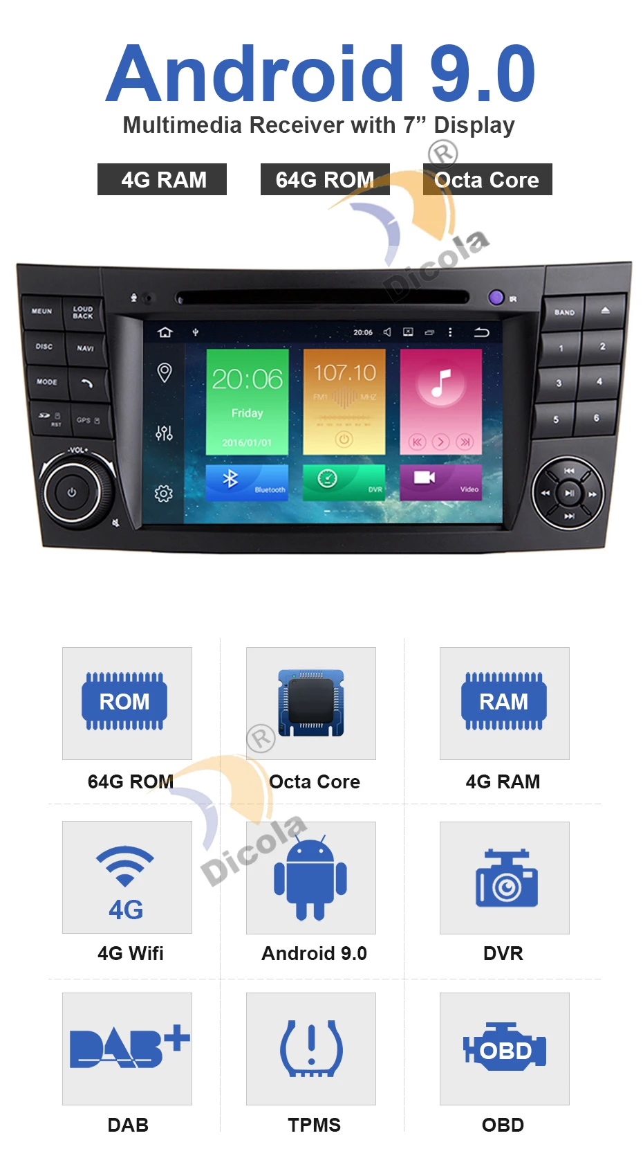 Clearance 4G+64G Android 9.0 IPS Touch Screen Car DVD Player For Mercedes Benz E-Class W211 E200 E220 E300 E350 Octa Core4G Wifi Radio 3 Clearance 4G+64G Android 9.0 IPS Touch Screen Car DVD Player For Mercedes Benz E-Class W211 E200 E220 E300 E350 Octa Core4G Wifi Radio 3