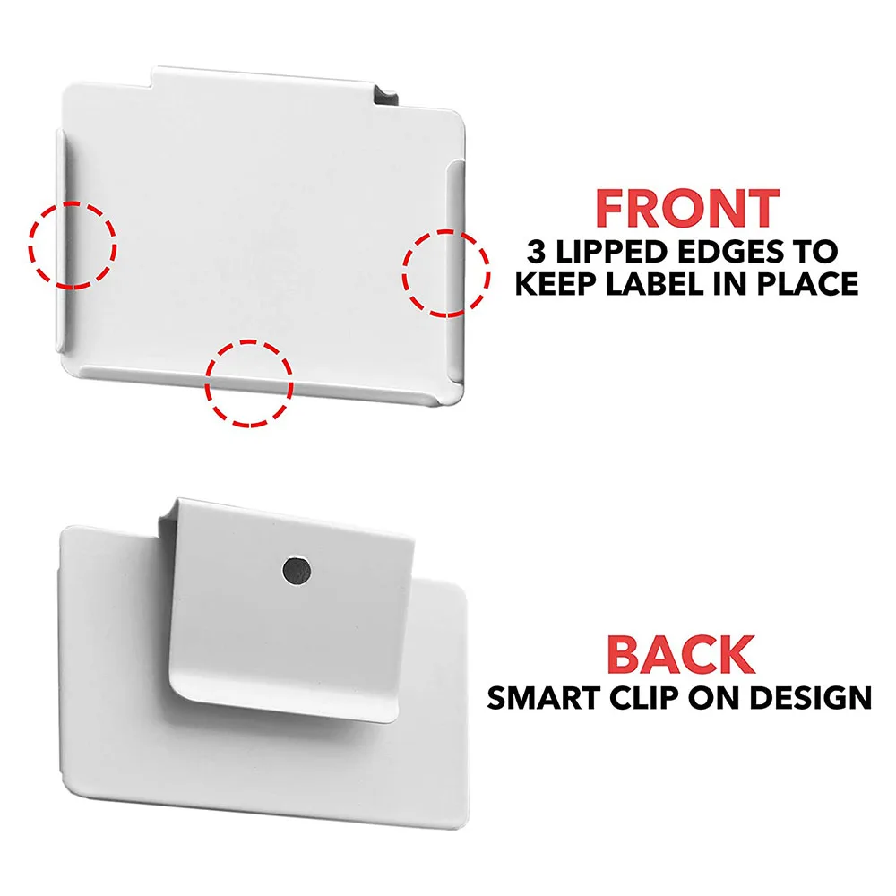 10 Pcs Clip Label Holder Kitchen Organization Clip Basket Labels Clip On For Baskets Storage Bins Removable Metal Home Bin Clips