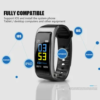 

Smart Wristband 0.96 Color Screen Smart Watch Touchable Sleep Monitor Call Pedometer Heart Rate Activity Tracker Bracelet