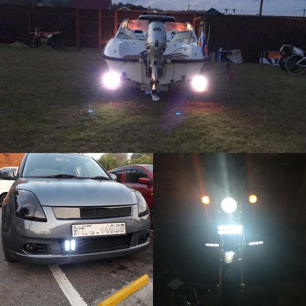 Hviero 2X Auto Led Durable Car Daytime Running Light 3LED DRL Daylight White DC 12V Head Driving Lamp Parking Fog Turn signal Lights