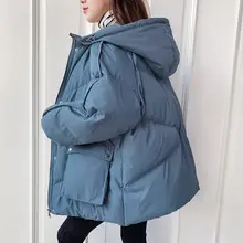 

2022 Winter Jacket Women Parkas Female Hooded Thick Loose Casual Jacket Warm Winter Coat Women