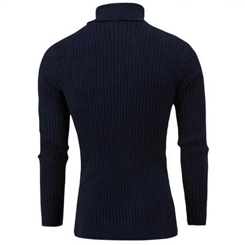 New Autumn Winter Men'S Sweater Men's Turtleneck Solid Color Casual Sweater Men's Slim Fit Brand Knitted Pullovers