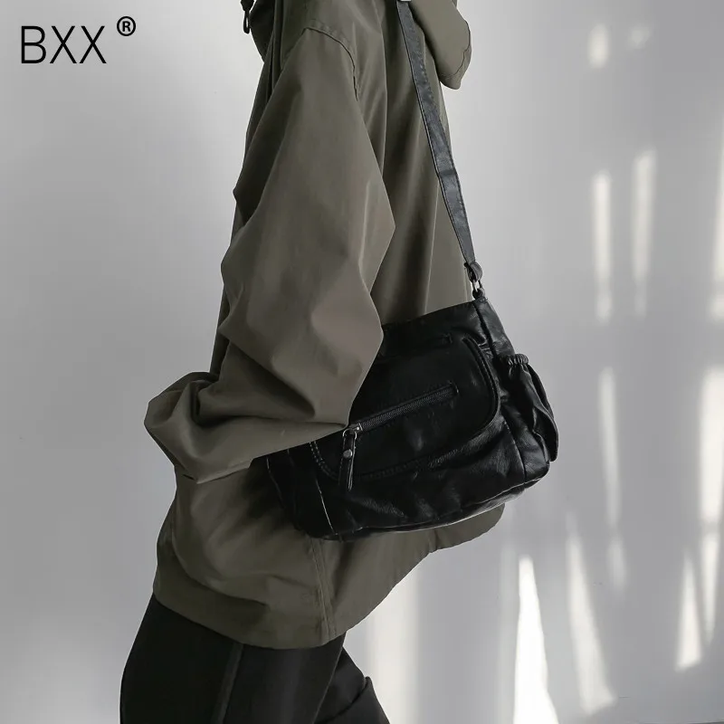 

[BXX] PU Leather Crossbody Bags For Women 2020 Spring Fashion All-match Shoulder Messenger Bag Lady Handbags and Purses HK124