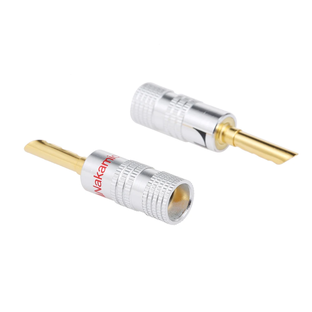 Мини 24K позолоченный медный 4 мм банановый штекер черный и красный разъем для