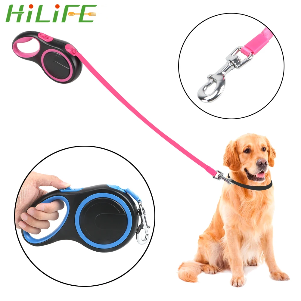 

HILIFE Long Strong Pet Leash Large Dog Leash Rope Retractable Big Dog Walking Leash Leads 3M/5M/8M Automatic Extending Nylon