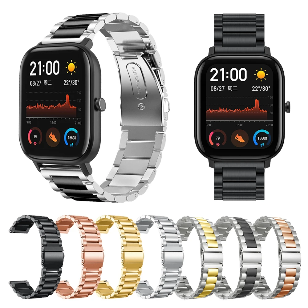 Новый металлический ремешок для часов Xiaomi Huami Amazfit GTS браслет из нержавеющей стали