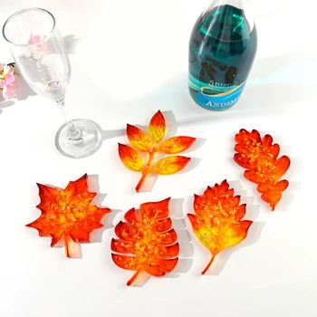 

Leaves Coaster Silicone Resin Mold Tropical Maple Leaf Resin Mold Art Crafts A2UA