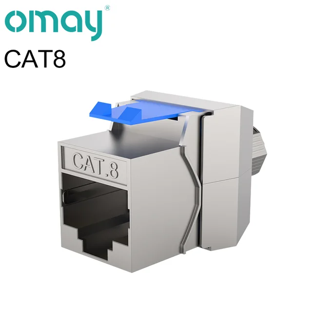 RJ45 CAT8 Tool-Less STP Shielded Keystone Jack Module,Self-Locking Cat7 CAT6A CAT6 CAT5E Zinc Alloy Network Coupler Adapter CAT.8