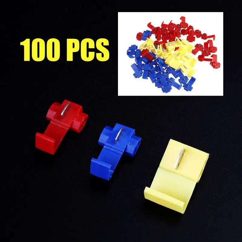 

100Pcs Assorted Insulated Quick Splice Wire Connector Crimp Terminals Set Kits For Cars Electrical Cable Connector End Terminal