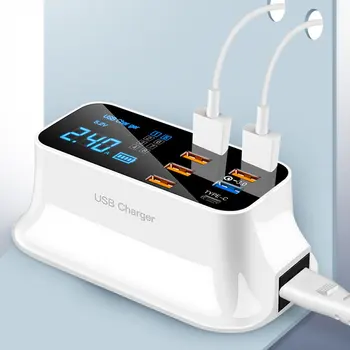 

8 Port USB HUB Quick Charge 3.0 LED Display 40W Multi USB Charging Station Mobile Phone Desktop Wall Home EU Plug