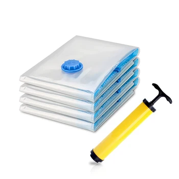 

Home Space Saving Compressed Air Transparent Foldable Vacuum Bags Seal Packet Storage Organizer for Clothes Quilt and Toys
