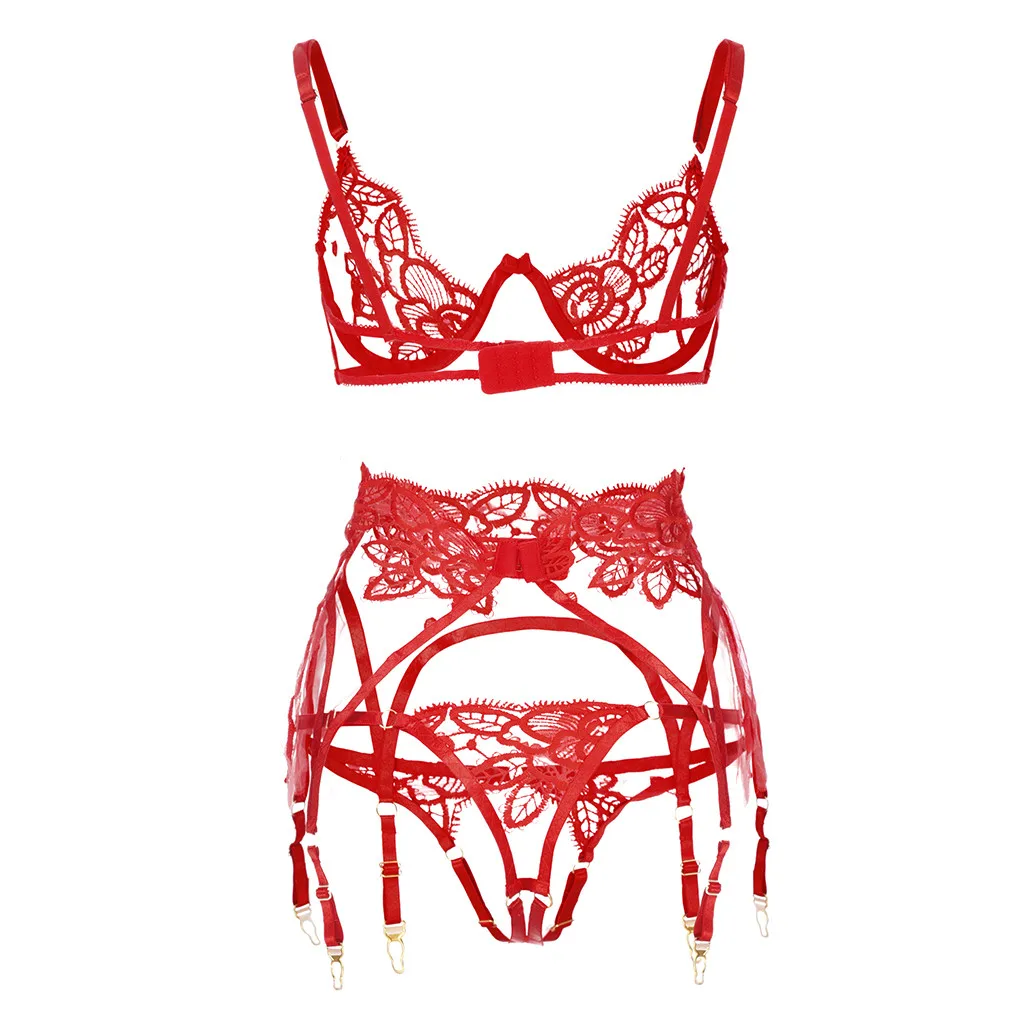 Lace Lingerie Set: Sexy Push Up Bra, Garter &... From Zhangbaji, $10.31