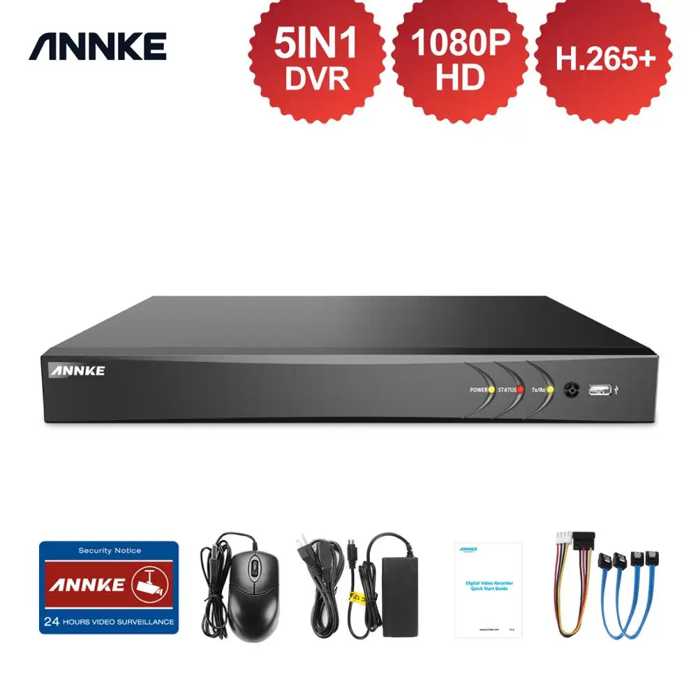ANNKE H.265+ 1080p 32 Channels Standalone Surveillance DVR 5 in 1 Video Recorder Home Security System Email Alert Detection |