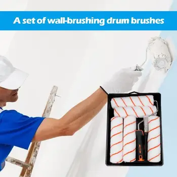 

DIY Wall Painting Tools Paint Roller Brushes Set Work Exquisite Practical for Shop Store Household Wall Decoration Accessories